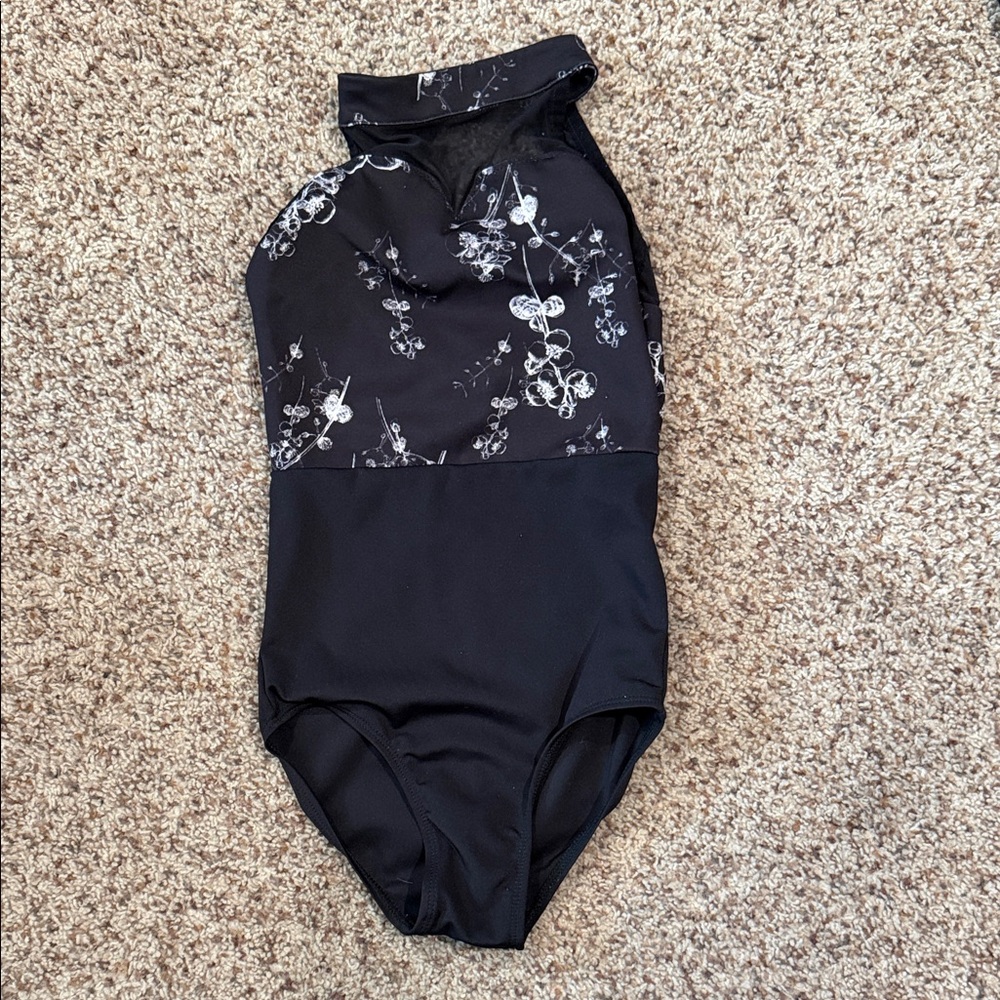 Black Floral One-Piece Swimsuit